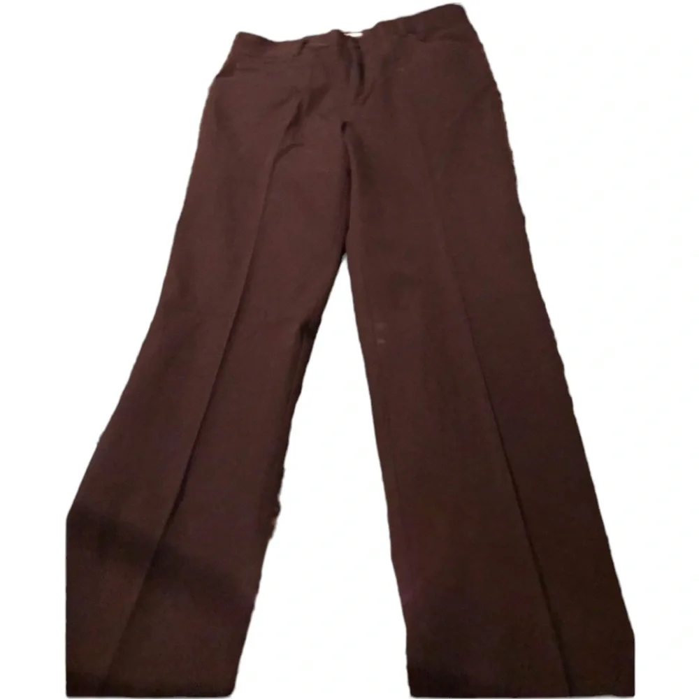 Focus size 8 Brown Straight Leg pants Slimming , stretch Best Day To Night